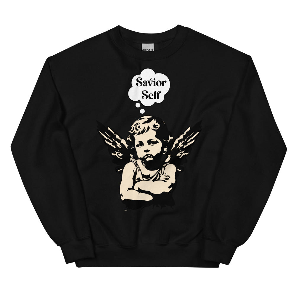 Savior Self Girl Angel Sweatshirt - Black Color - https://ascensionemporium.net