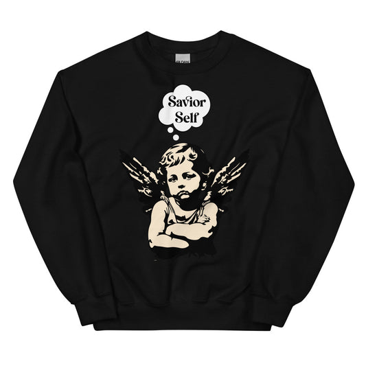 Savior Self Girl Angel Sweatshirt - Black Color - https://ascensionemporium.net