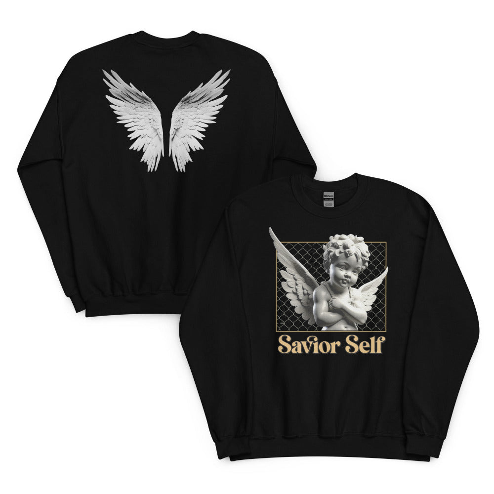 Savior Self Angel Wings Sweatshirt - Black Color - https://ascensionemporium.net