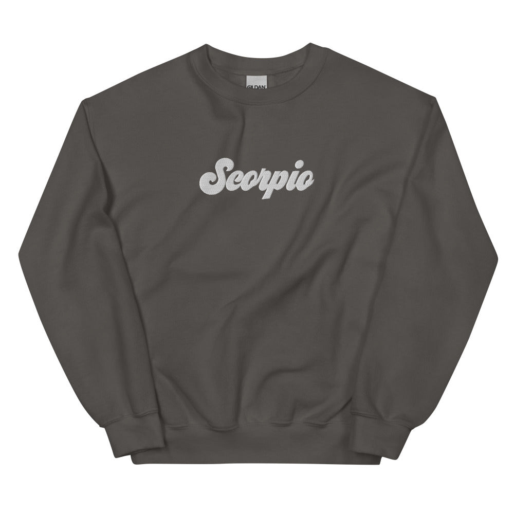Scorpio Zodiac Embroidered Sweatshirt - Charcoal Color - https://ascensionemporium.net