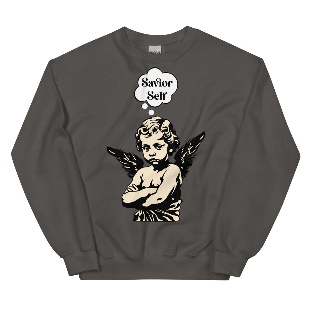 Savior Self Boy Angel Sweatshirt - Charcoal Color - https://ascensionemporium.net
