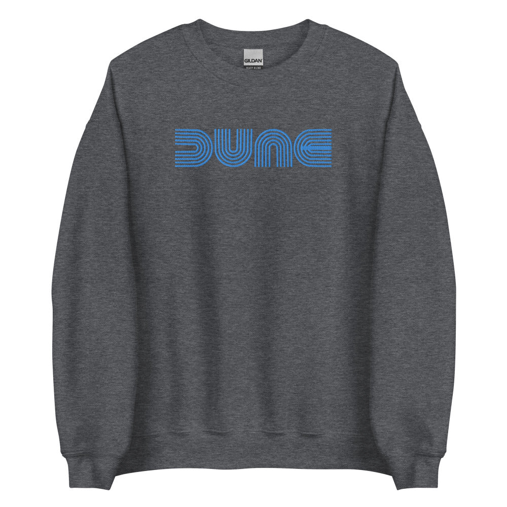 Dune Embroidered Sweatshirt - Dark Heather Color - Blue Embroidery