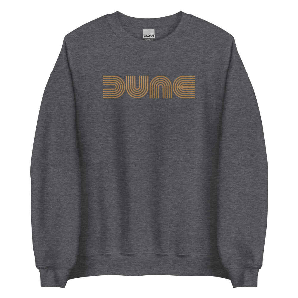 Dune Embroidered Sweatshirt - Dark Heather Color - Gold Embroidery