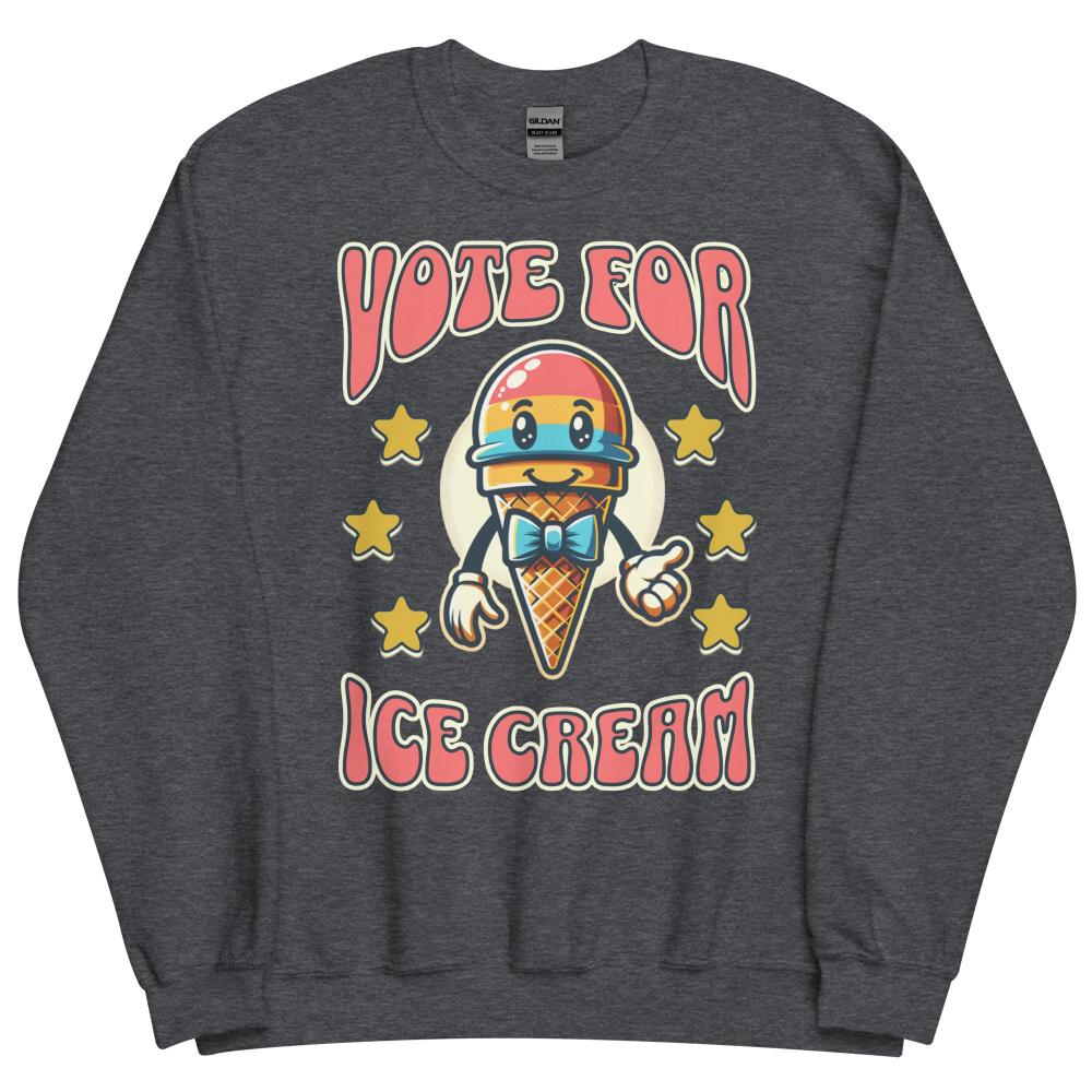 Vote For Ice Cream Sweatshirt - Dark Heather Color - https://ascensionemporium.net