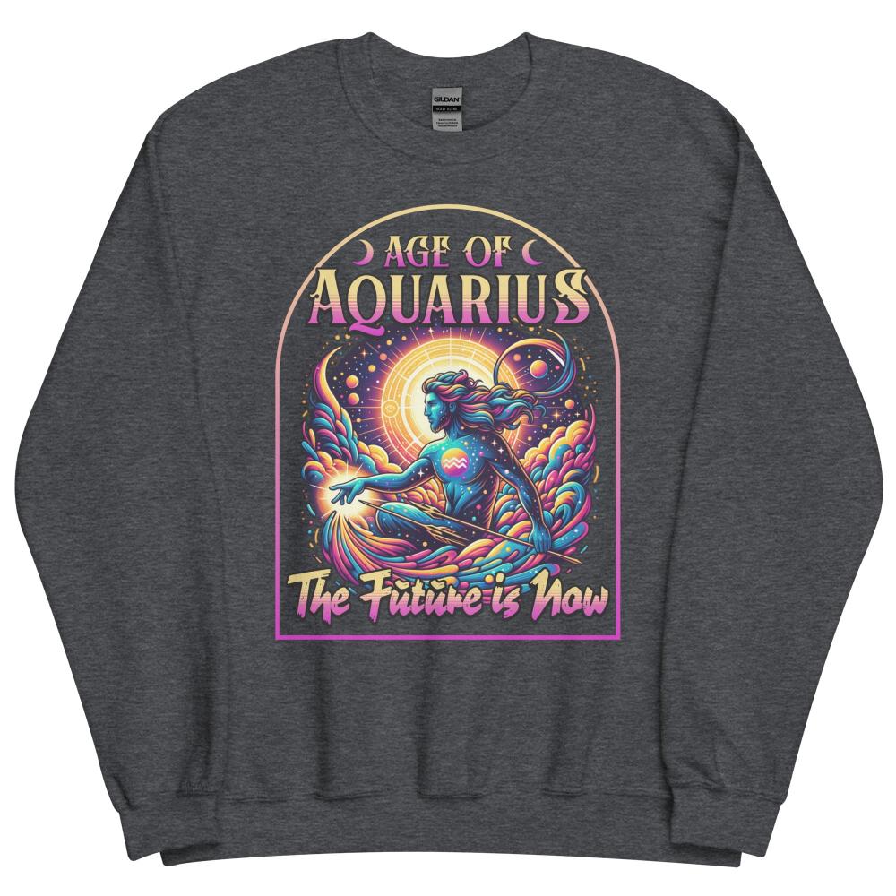 Age of Aquarius Sweatshirt - Dark Heather Color - https://ascensionemporium.net