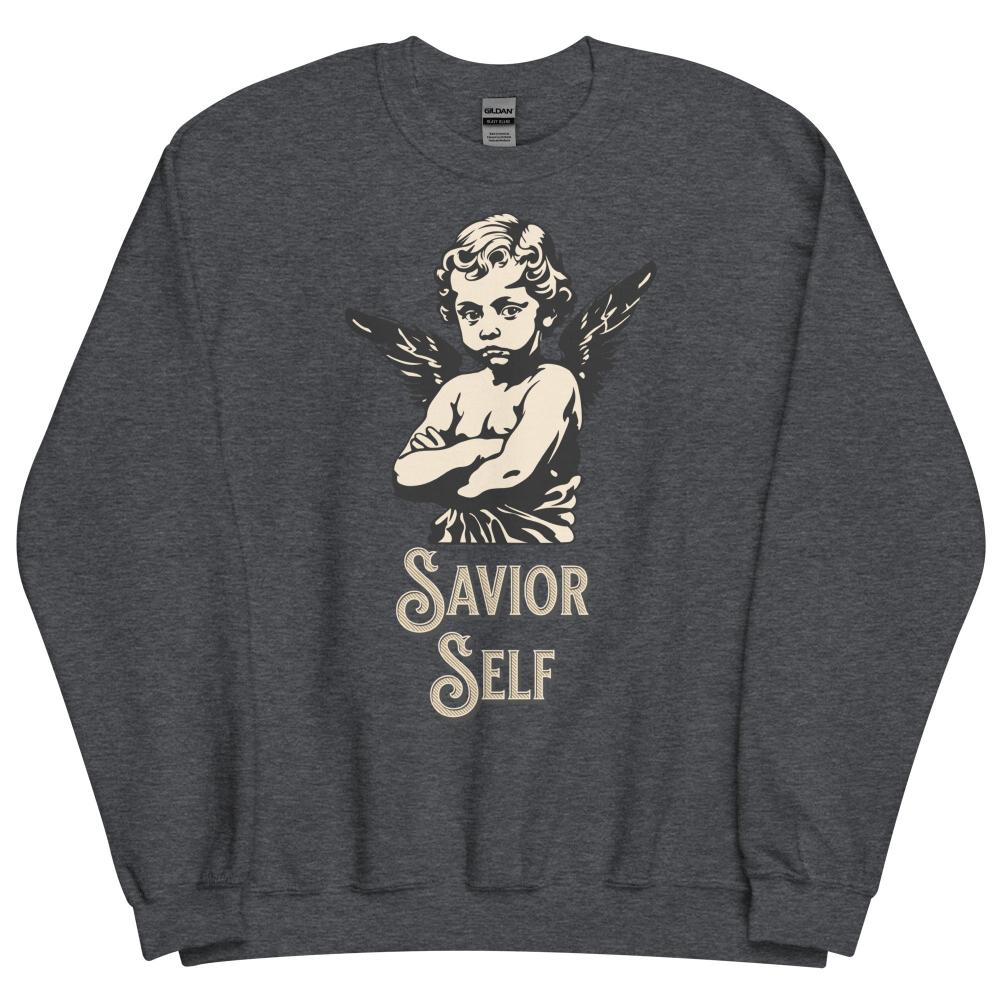 Savior Self Boy Angel Sweatshirt - Dark Heather Color - https://ascensionemporium.net
