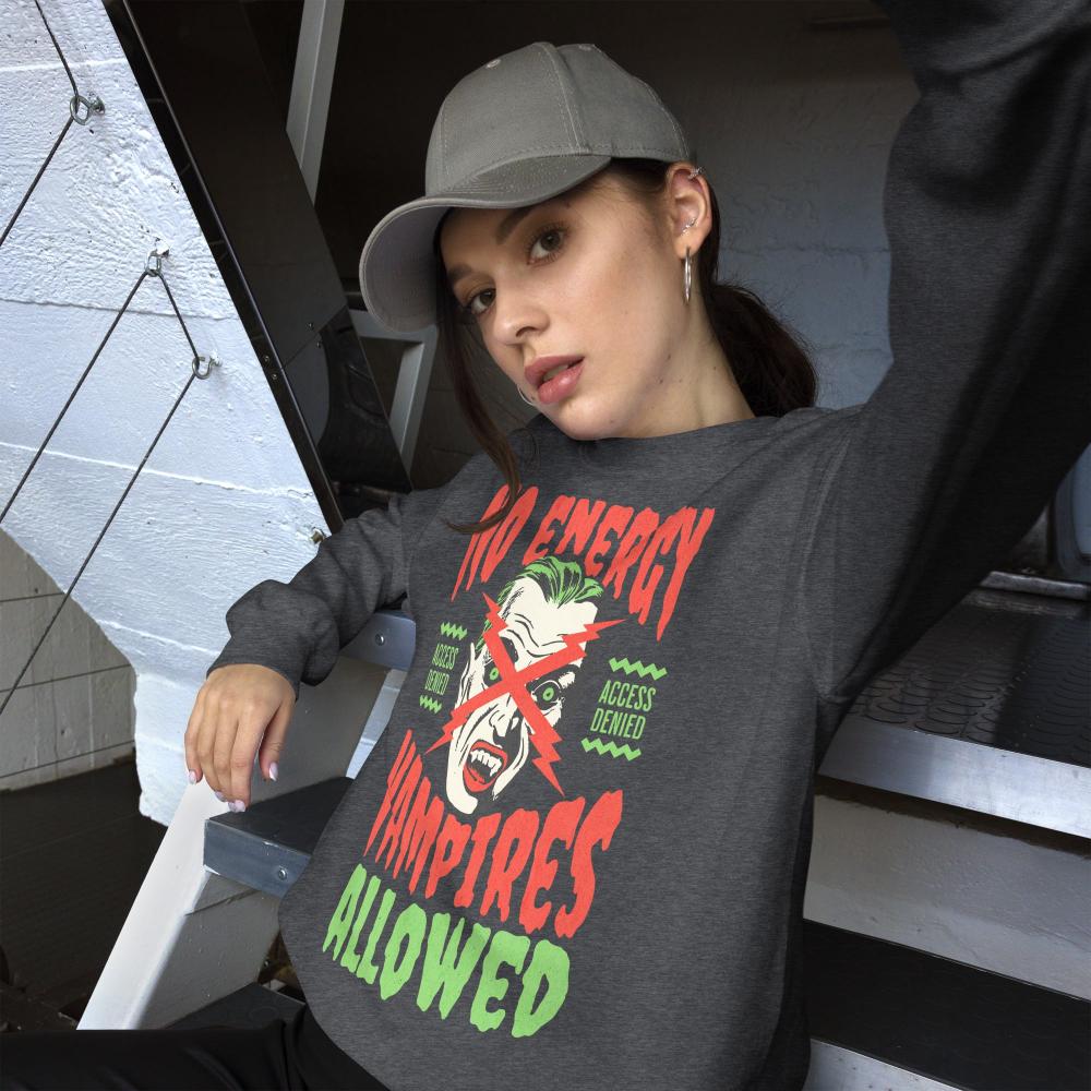 No Energy Vampire Allowed Sweatshirt - Dark Heather Color - https://ascensionemporium.net