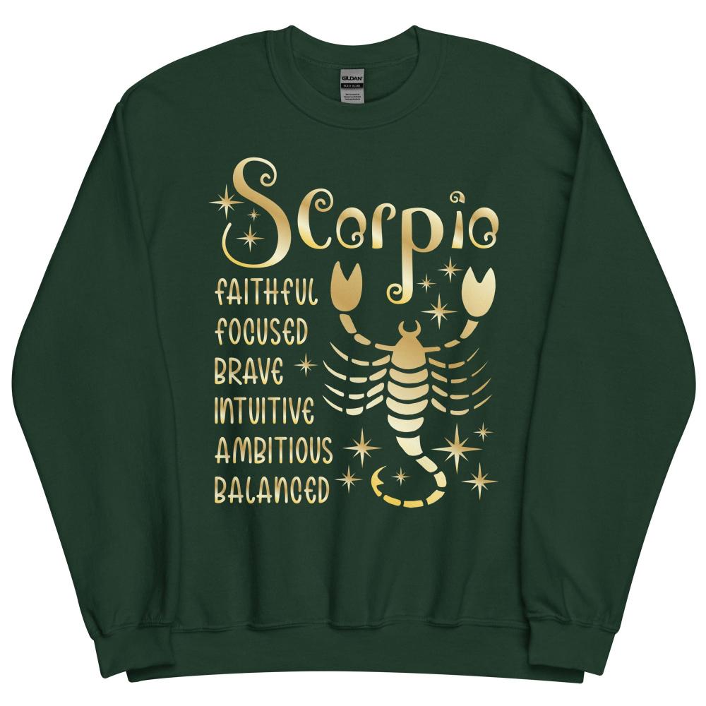 Sagittarius Zodiac Positive Traits Sweatshirt - Forest Green Color - https://ascensionemporium.net