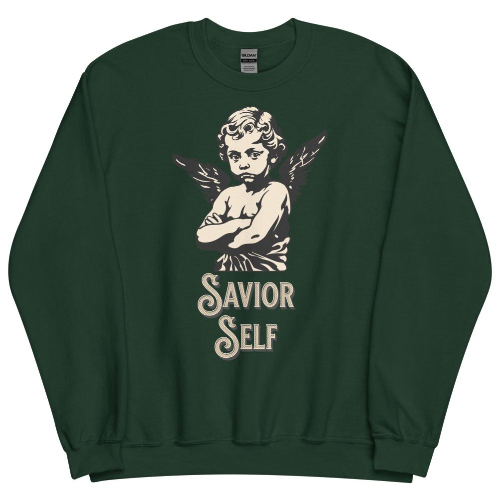 Savior Self Boy Angel Sweatshirt - Forest Color - https://ascensionemporium.net