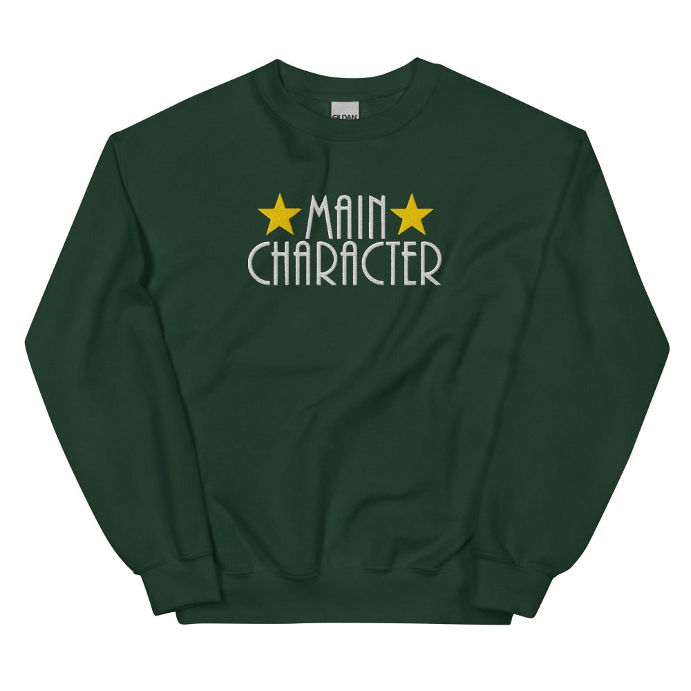 Main Character Embroidered Sweatshirt - Forest Color - https://ascensionemporium.net