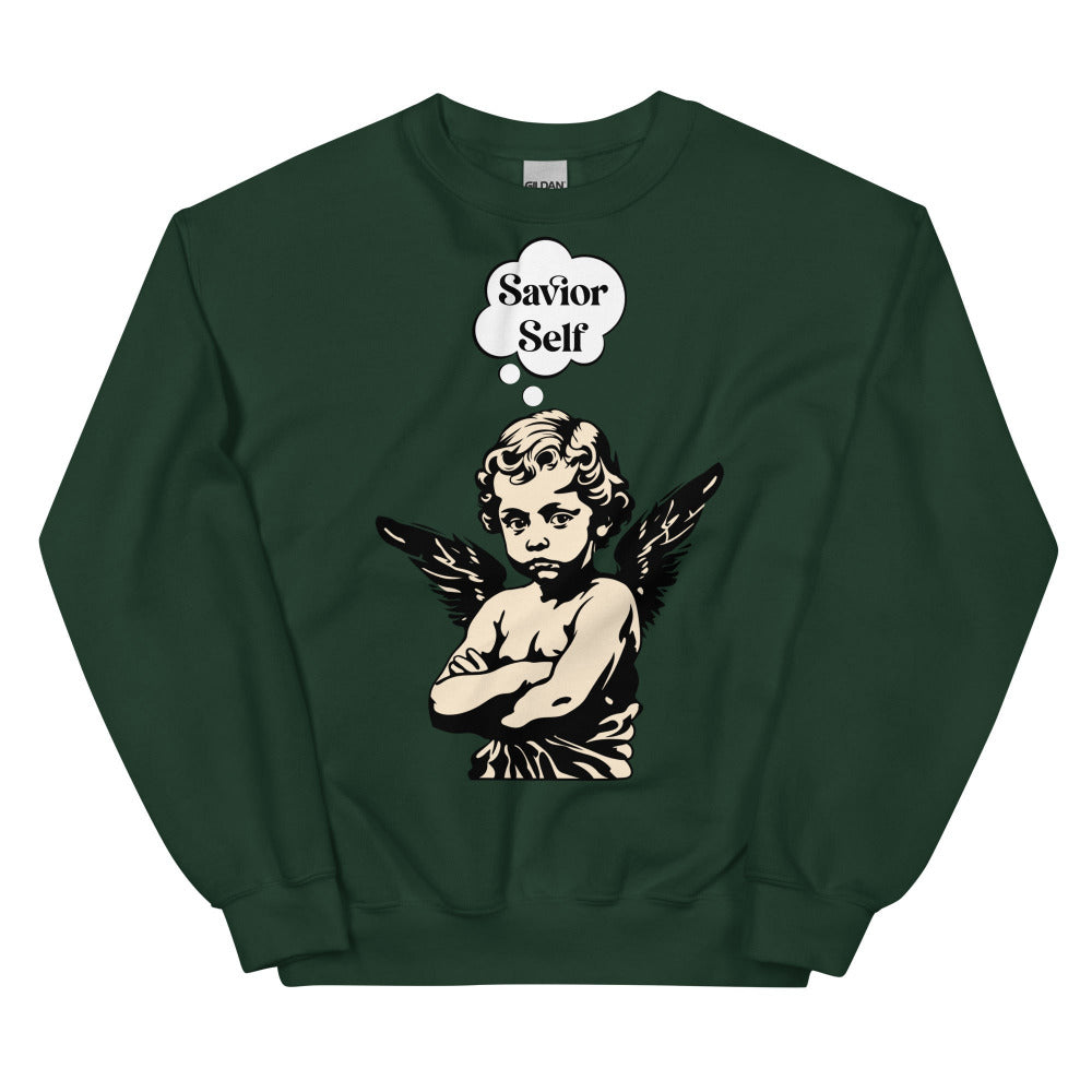 Savior Self Boy Angel Sweatshirt - Forest Color - https://ascensionemporium.netGreen