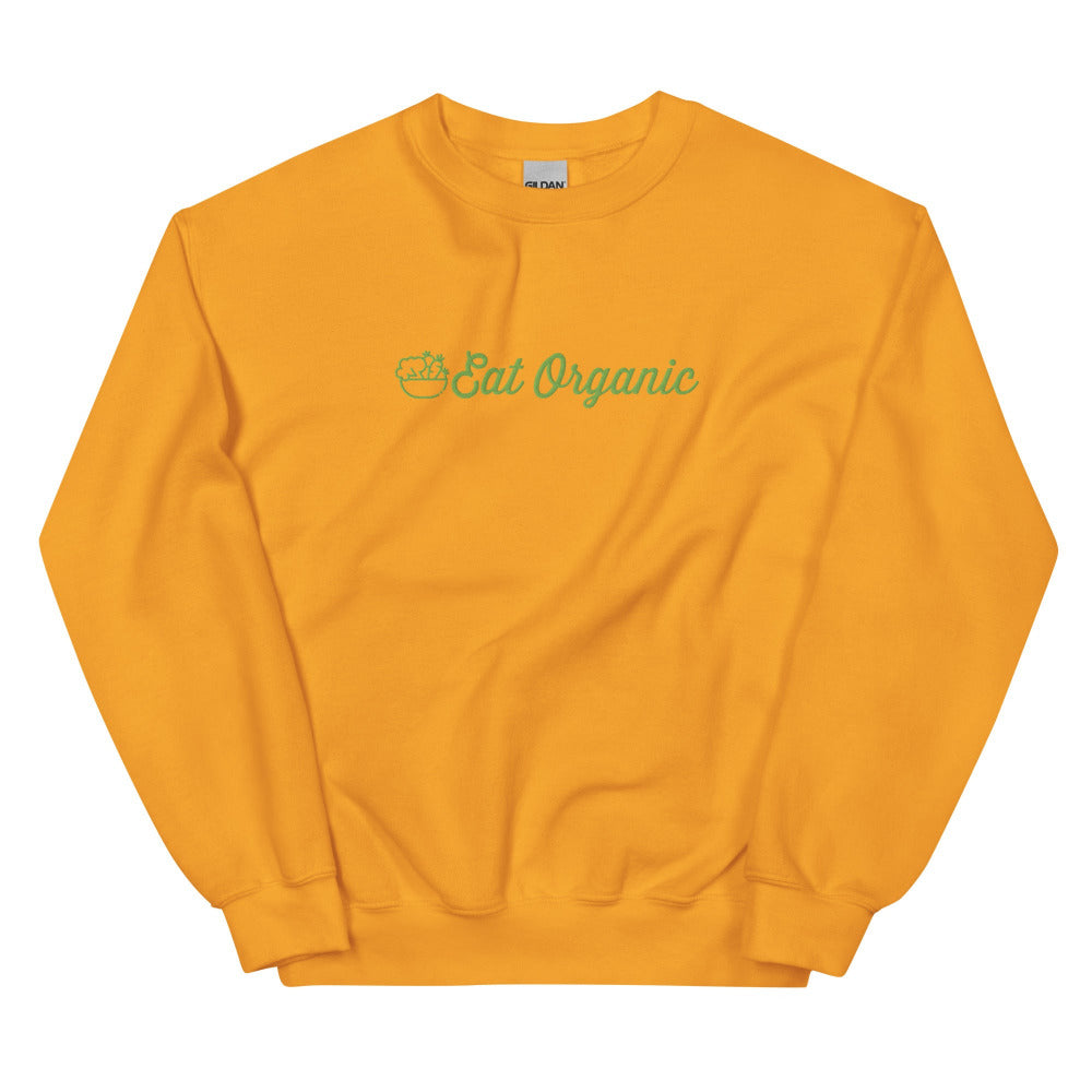 Eat Organic Embroidered Sweatshirt - Gold Color - https://ascensionemporium.net 