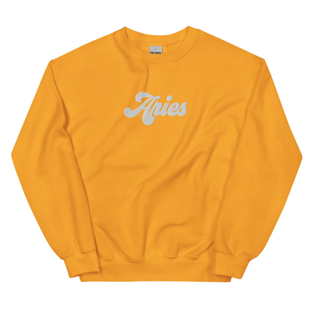 Aries Zodiac Embroidered Sweatshirt - Gold Color - https://ascensionemporium.net