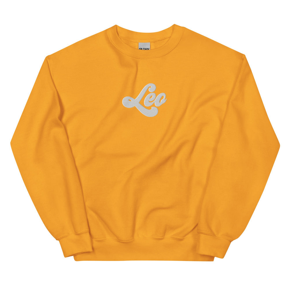 Leo Zodiac Embroidered Sweatshirt - Gold Color - https://ascensionemporium.net