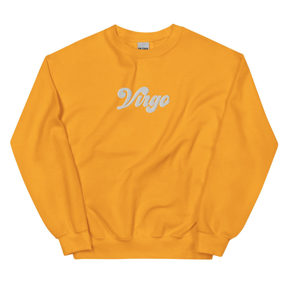 Virgo Zodiac Embroidered Sweatshirt - Gold Color - https://ascensionemporium.net