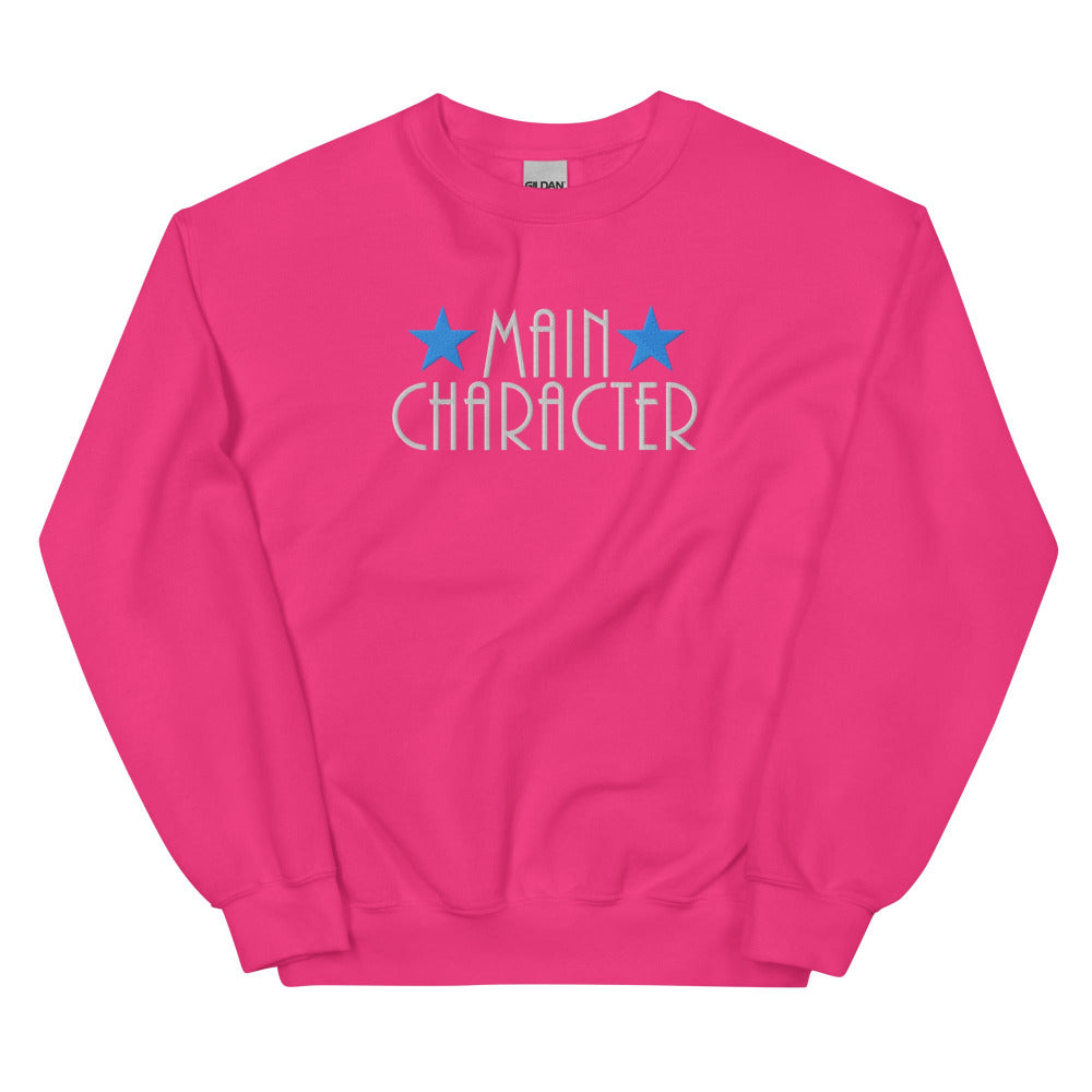 Main Character Embroidered Sweatshirt - Heliconia Color - https://ascensionemporium.net