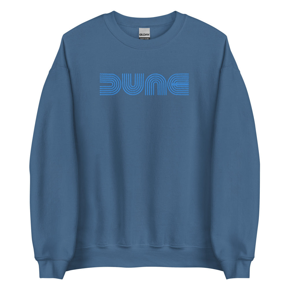 Dune Embroidered Sweatshirt - Indigo Blue Color - Blue Embroidery