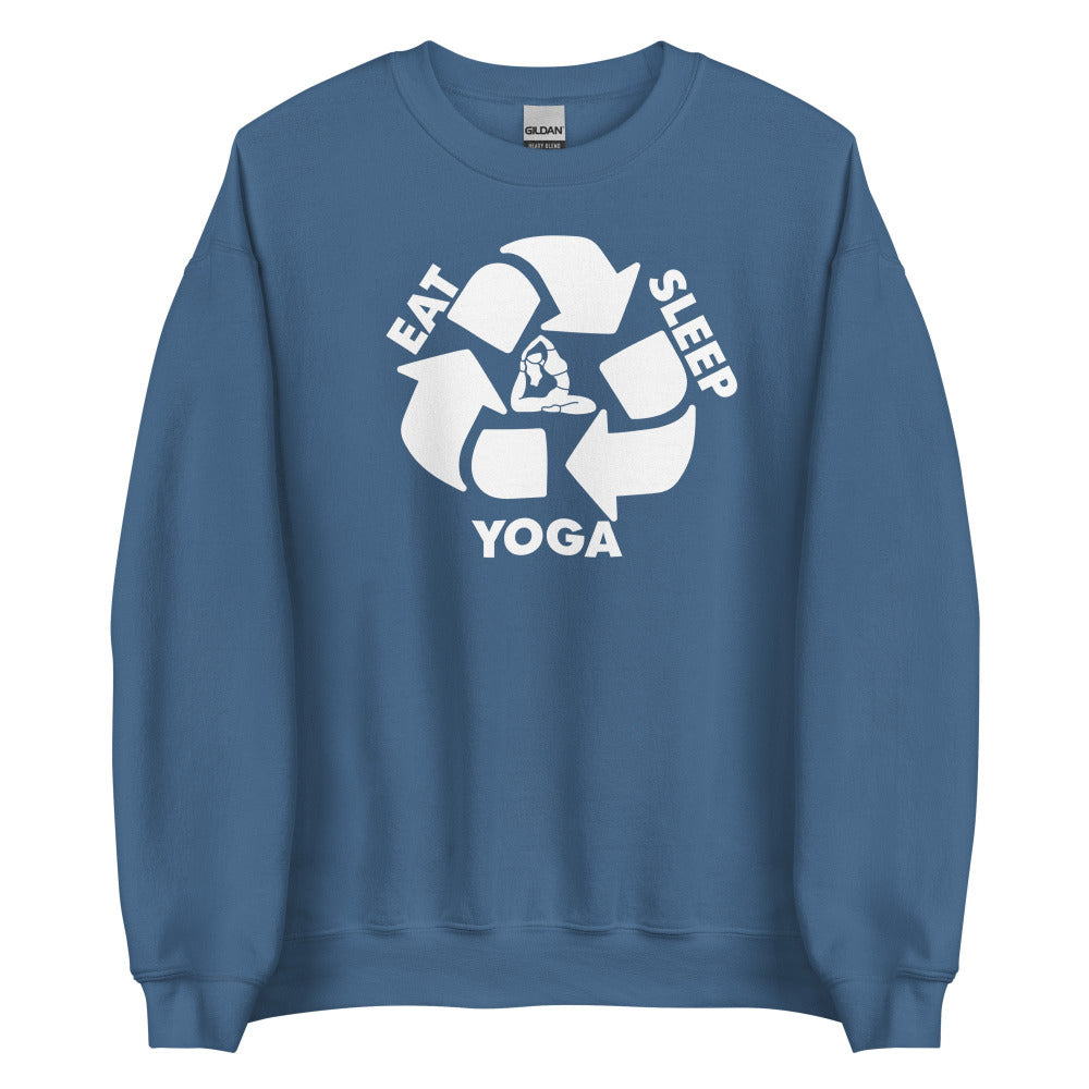 Eat Sleep Yoga Sweatshirt - Indigo Blue Color
