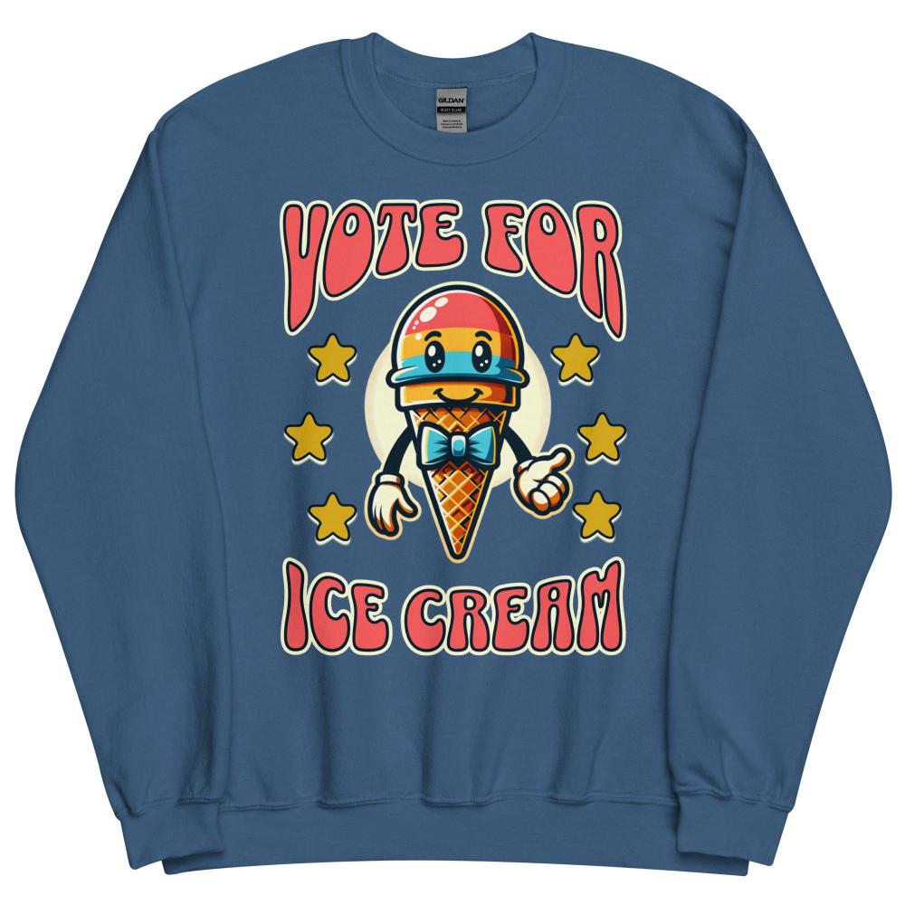 Vote For Ice Cream Sweatshirt - Indigo Blue Color - https://ascensionemporium.net