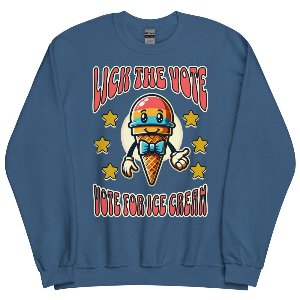 Lick The Vote Ice Cream Sweatshirt - Indigo Blue Color - https://ascensionemporium.net