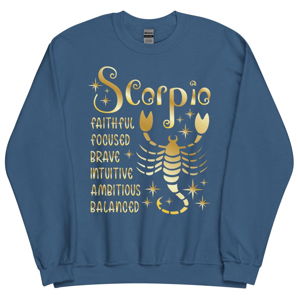 Sagittarius Zodiac Positive Traits Sweatshirt - Indigo Blue Color - https://ascensionemporium.net