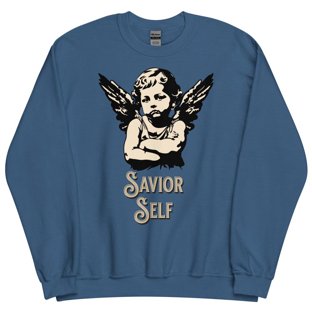 Savior Self Girl Angel Sweatshirt - Indigo Blue Color - https://ascensionemporium.net