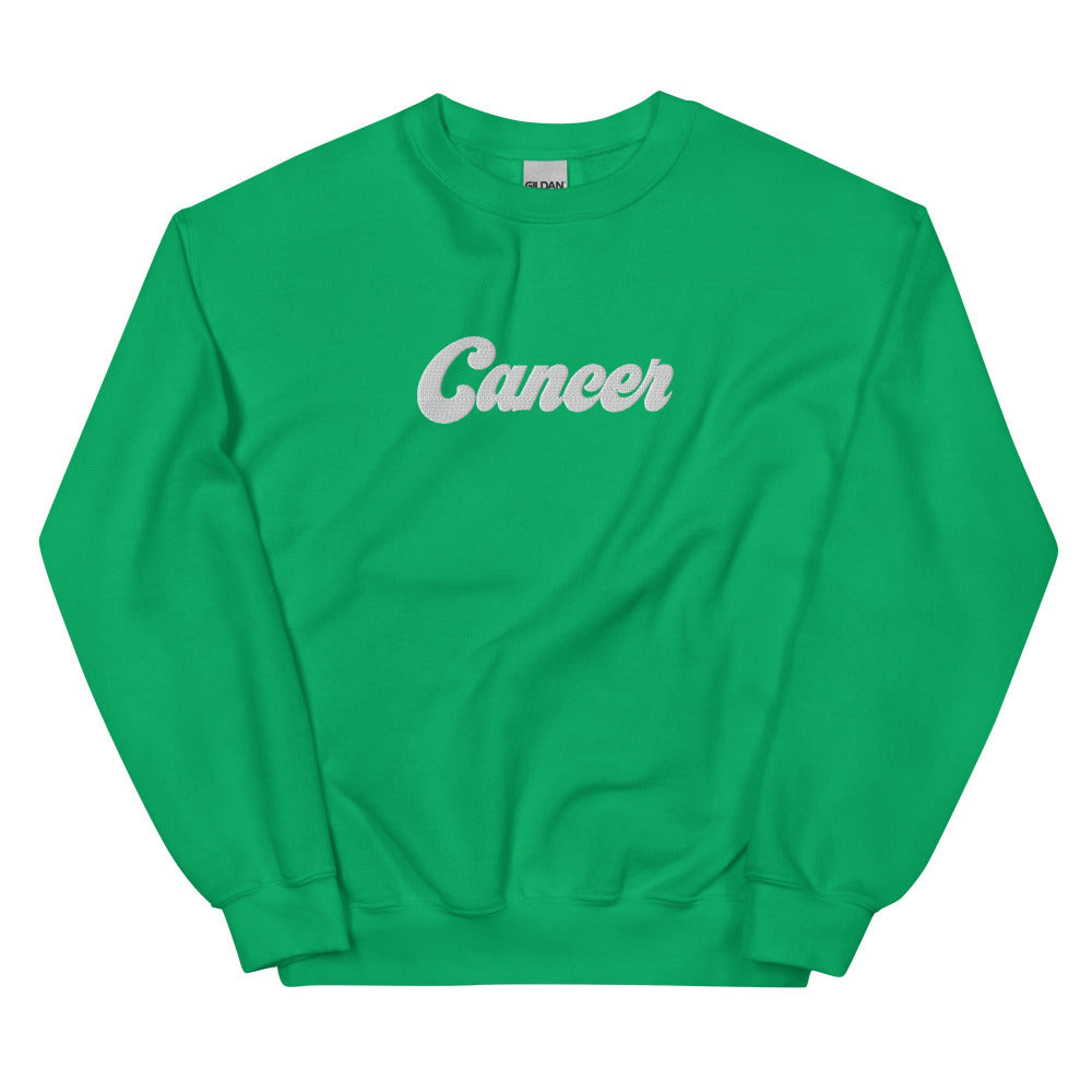 Cancer Zodiac Embroidered Sweatshirt - Irish Green Color - https://ascensionemporium.net