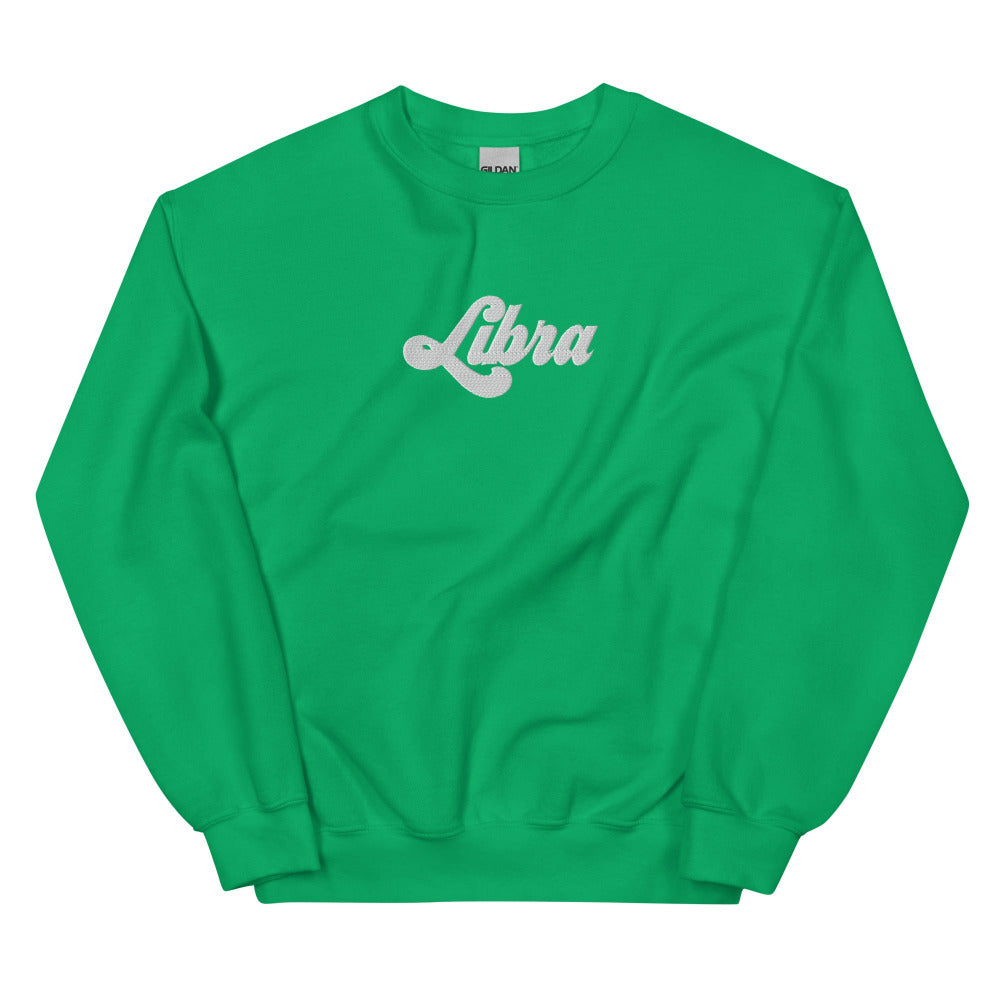 Libra Zodiac Embroidered Sweatshirt - Irish Green Color - https://ascensionemporium.net