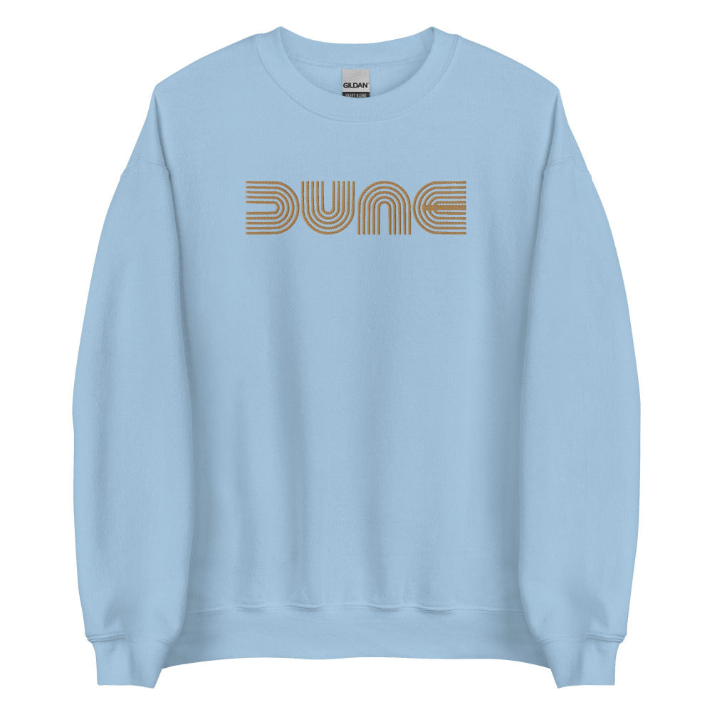 Dune Embroidered Sweatshirt - Light Blue Color - Gold Embroidery