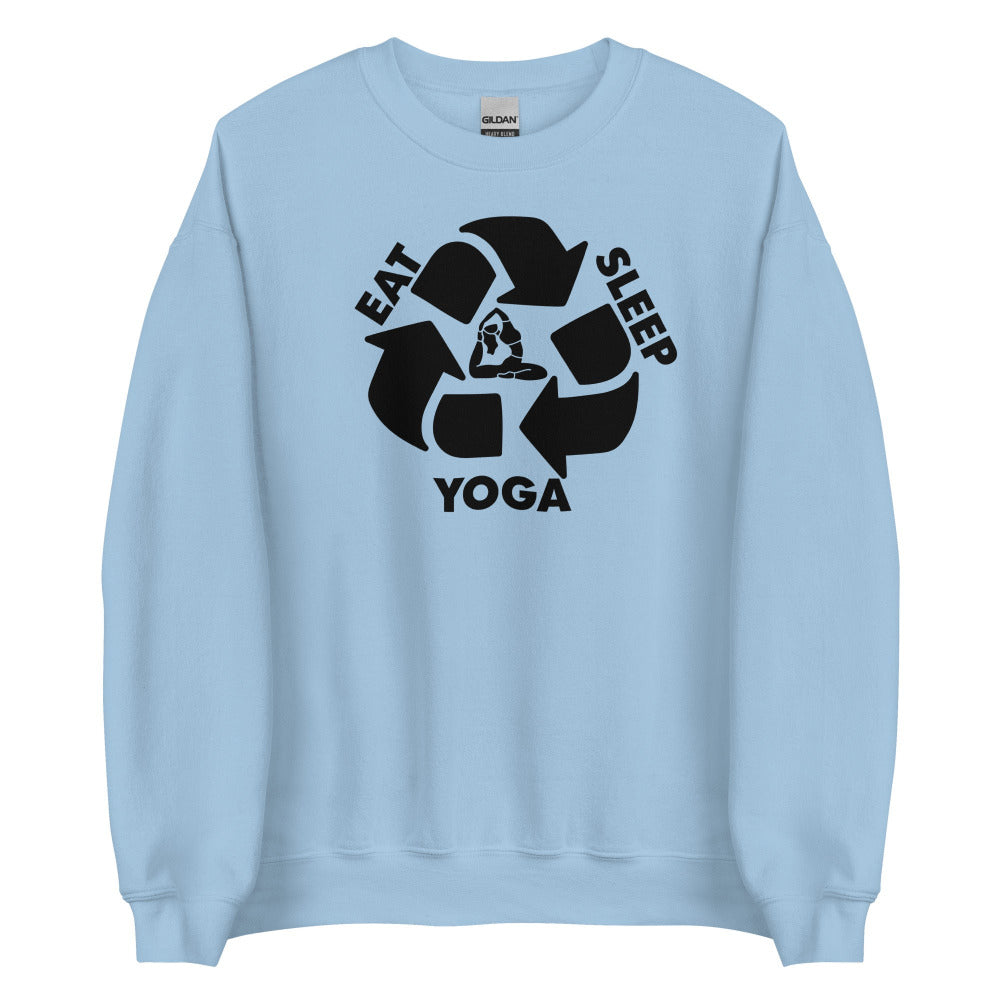 Eat Sleep Yoga Sweatshirt - Light Blue Color