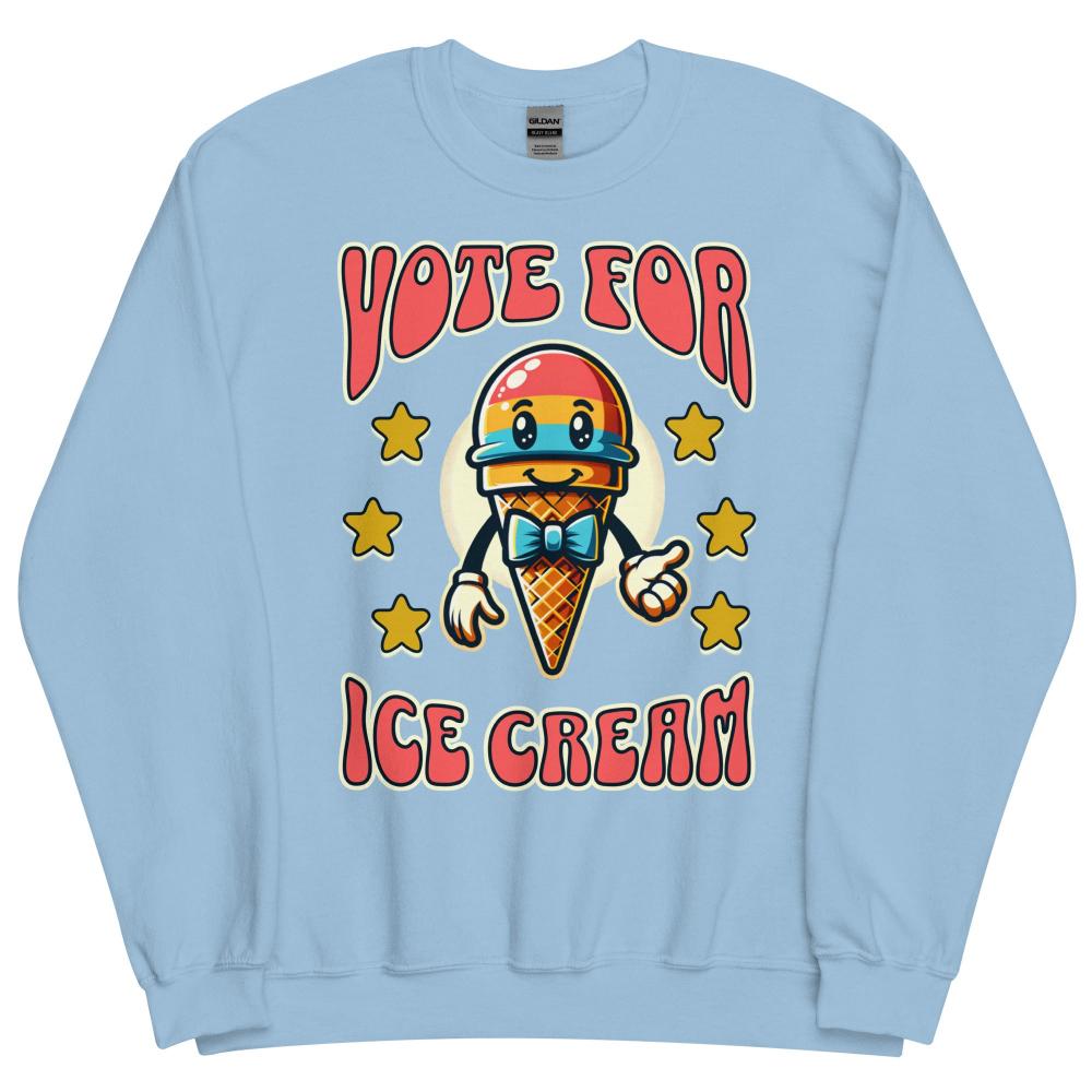 Vote For Ice Cream Sweatshirt - Light Blue Color - https://ascensionemporium.net