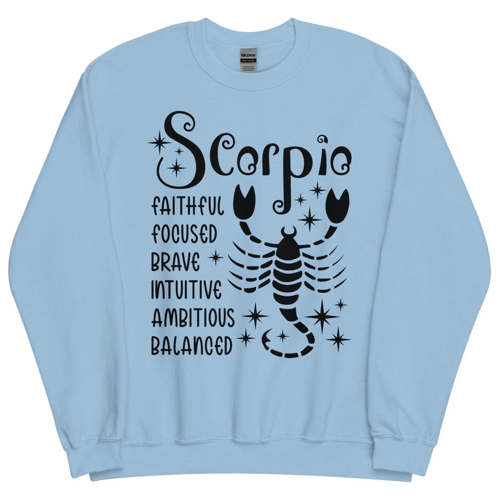 Sagittarius Zodiac Positive Traits Sweatshirt - Light Blue Color - https://ascensionemporium.net