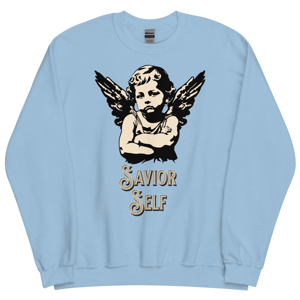 Savior Self Girl Angel Sweatshirt - Light Blue Color - https://ascensionemporium.net