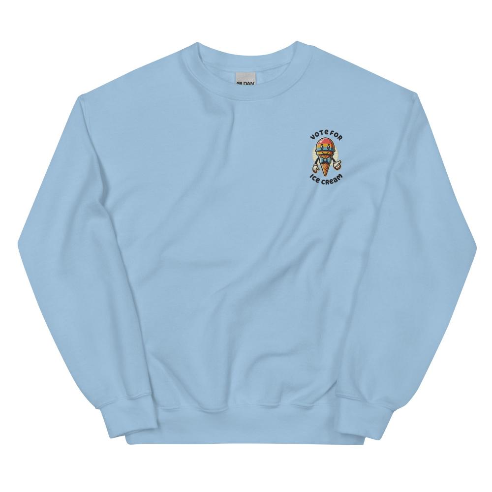 Vote For Ice Cream Embroidered Sweatshirt - Light Blue Color - https://ascensionemporium.net