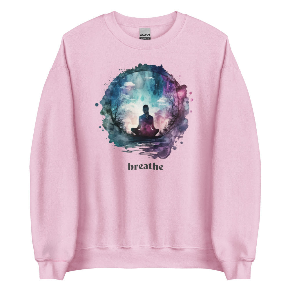 Breathe Watercolor Sphere Sweatshirt - Light Pink Color - https://ascensionemporium.net
