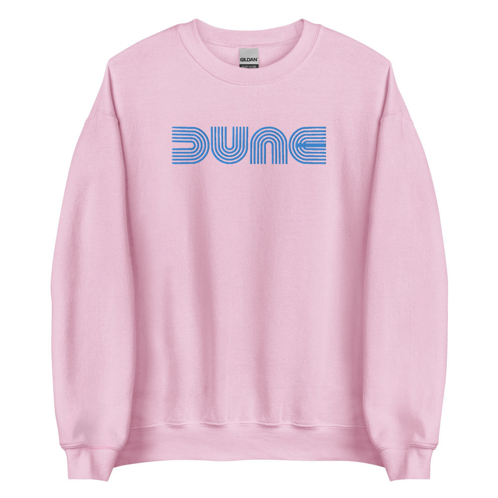 Dune Embroidered Sweatshirt - Light Pink Color - Blue Embroidery