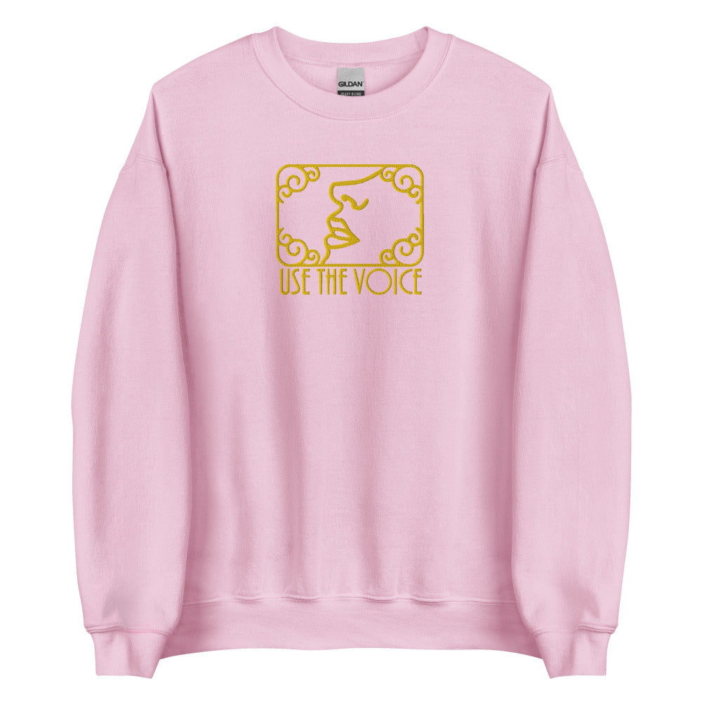 Use The Voice Embroidered Sweatshirt - Light Pink Color