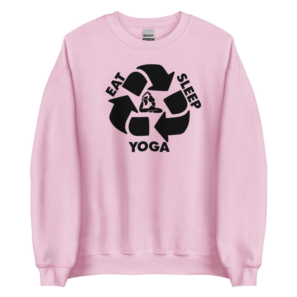 Eat Sleep Yoga Sweatshirt - Light Pink Color