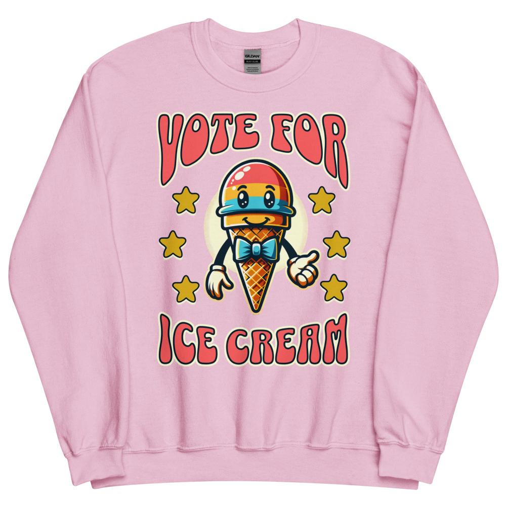 Vote For Ice Cream Sweatshirt - Light Pink Color - https://ascensionemporium.net