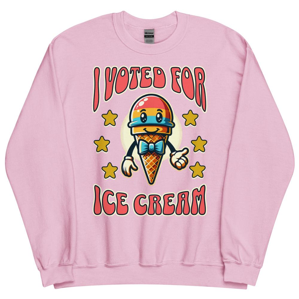 I Voted For Ice Cream Sweatshirt - Pink Color - https://ascensionemporium.net