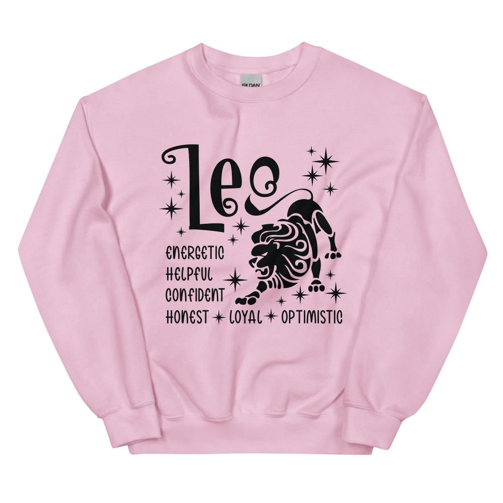 Leo Zodiac Positive Traits Sweatshirt - Light Pink Color - https://ascensionemporium.net