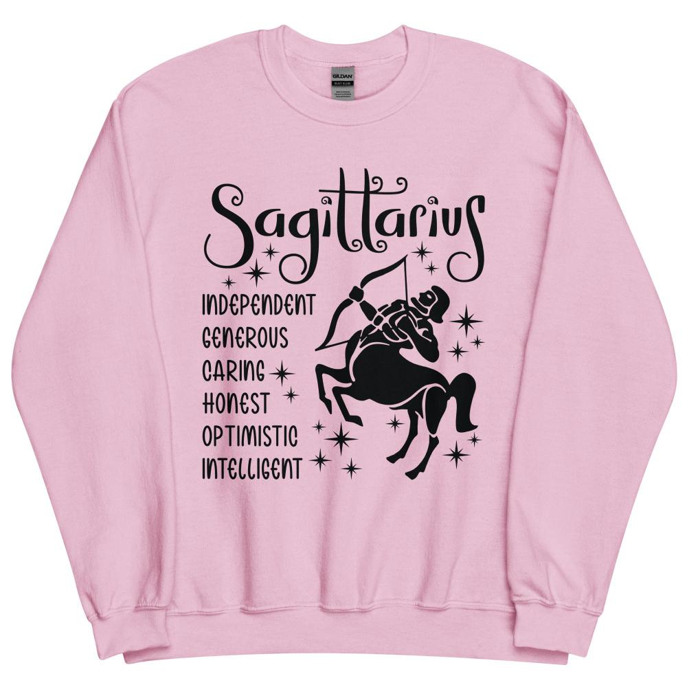 Sagittarius Zodiac Positive Traits Sweatshirt - Light Pink Color - https://ascensionemporium.net