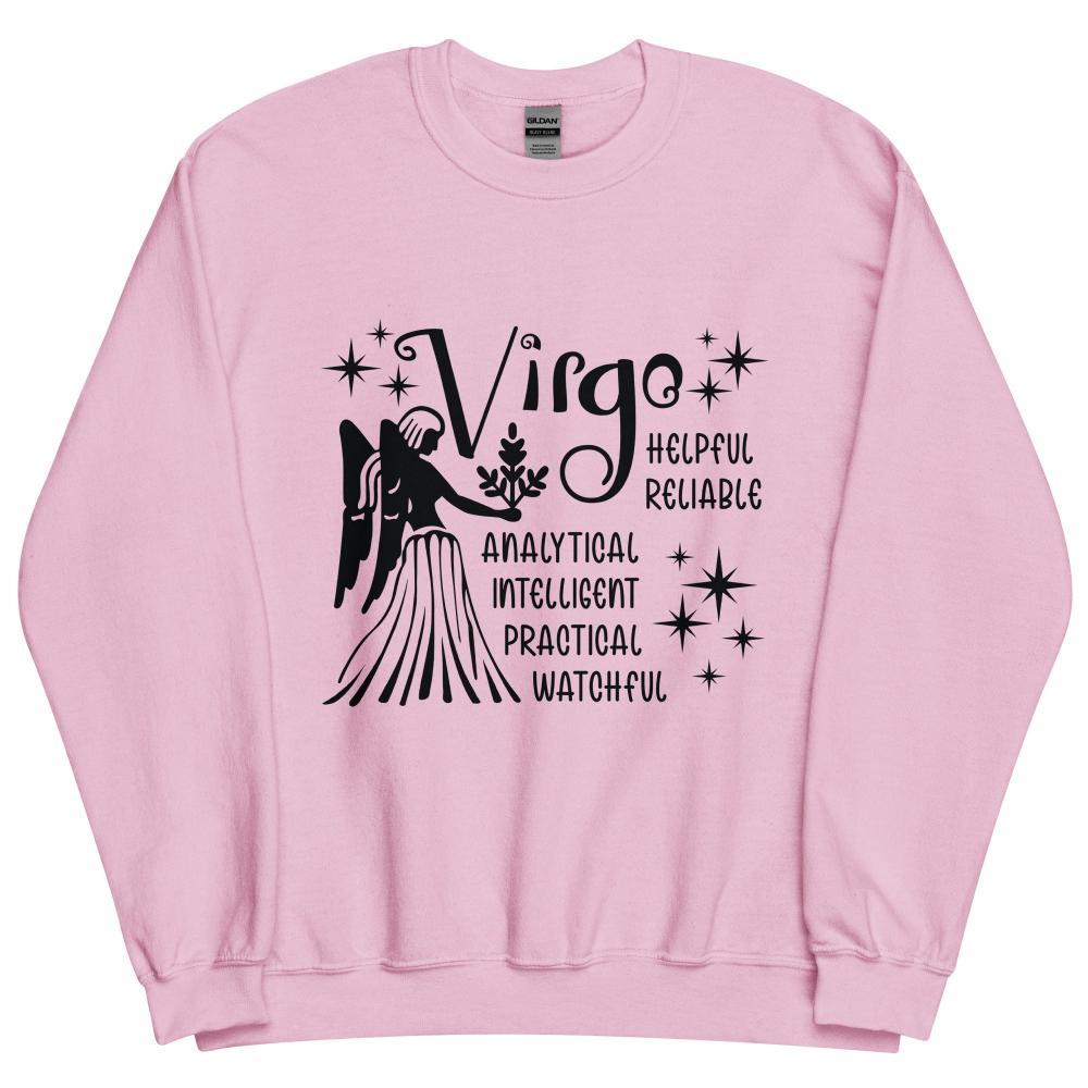 Virgo Zodiac Positive Traits Sweatshirt - Light Pink Color - https://ascensionemporium.net