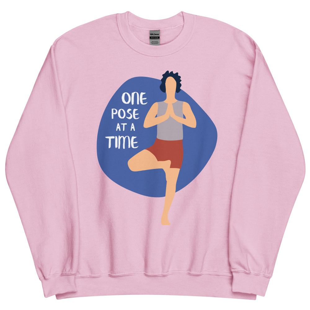 One Pose At A Time Yoga Sweatshirt - Pink Color - https://ascensionemporium.net