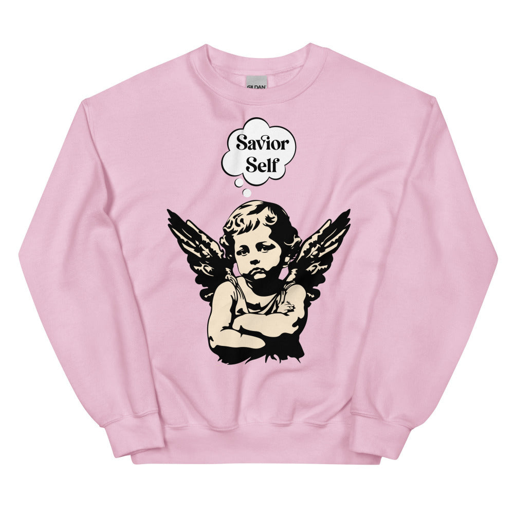 Savior Self Girl Angel Sweatshirt - Light Pink Color - https://ascensionemporium.net