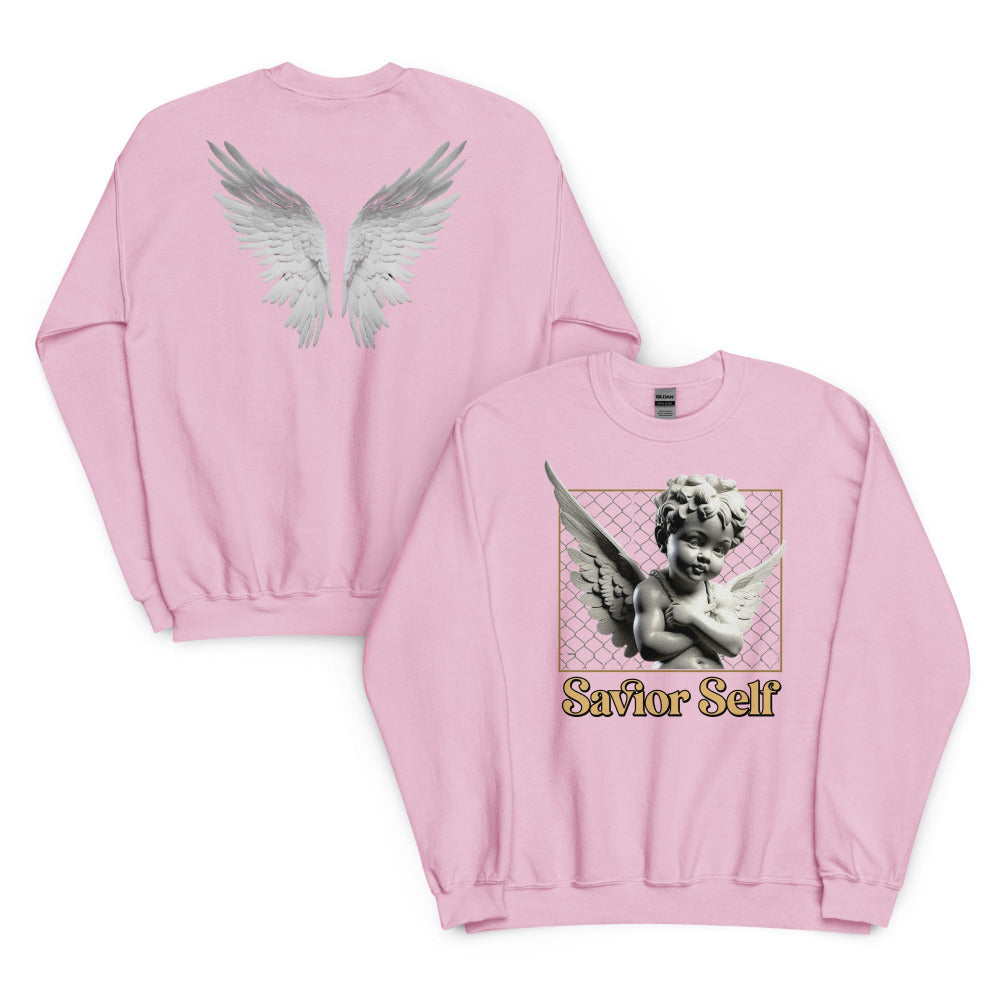 Savior Self Angel Wings Sweatshirt - Light Pink Color - https://ascensionemporium.net