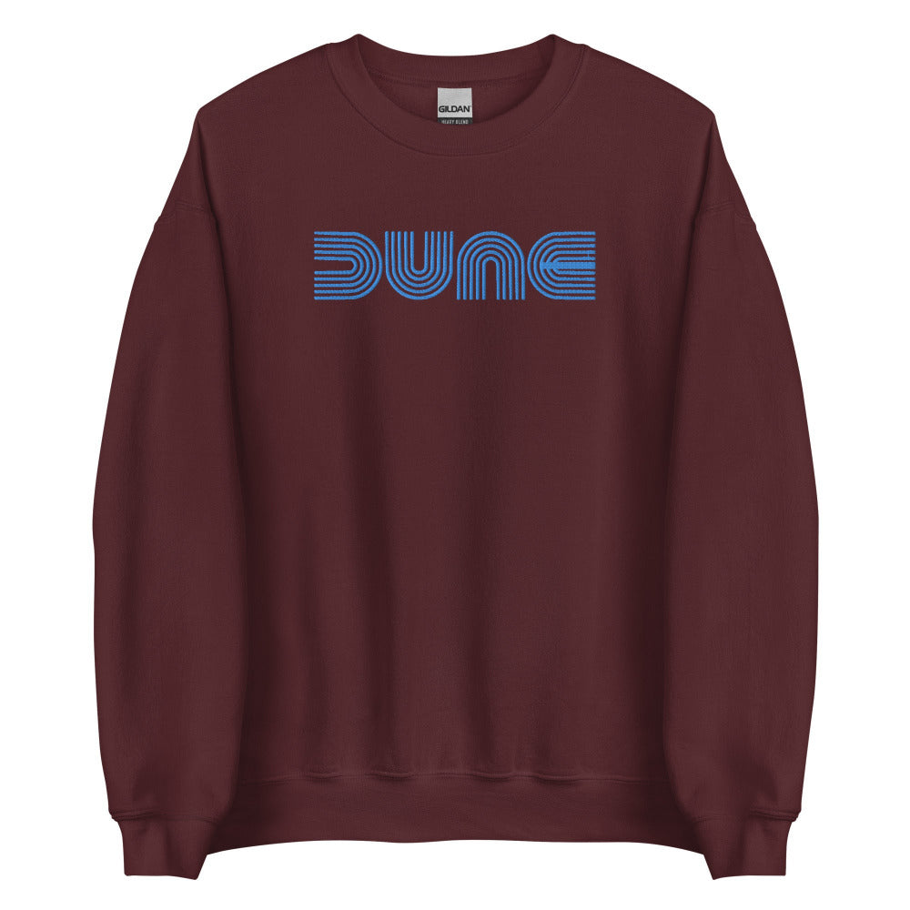 Dune Embroidered Sweatshirt - Maroon Color - Blue Embroidery