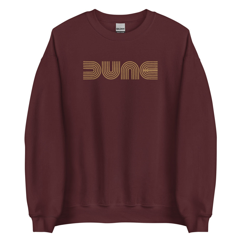Dune Embroidered Sweatshirt - Maroon Color - Gold Embroidery