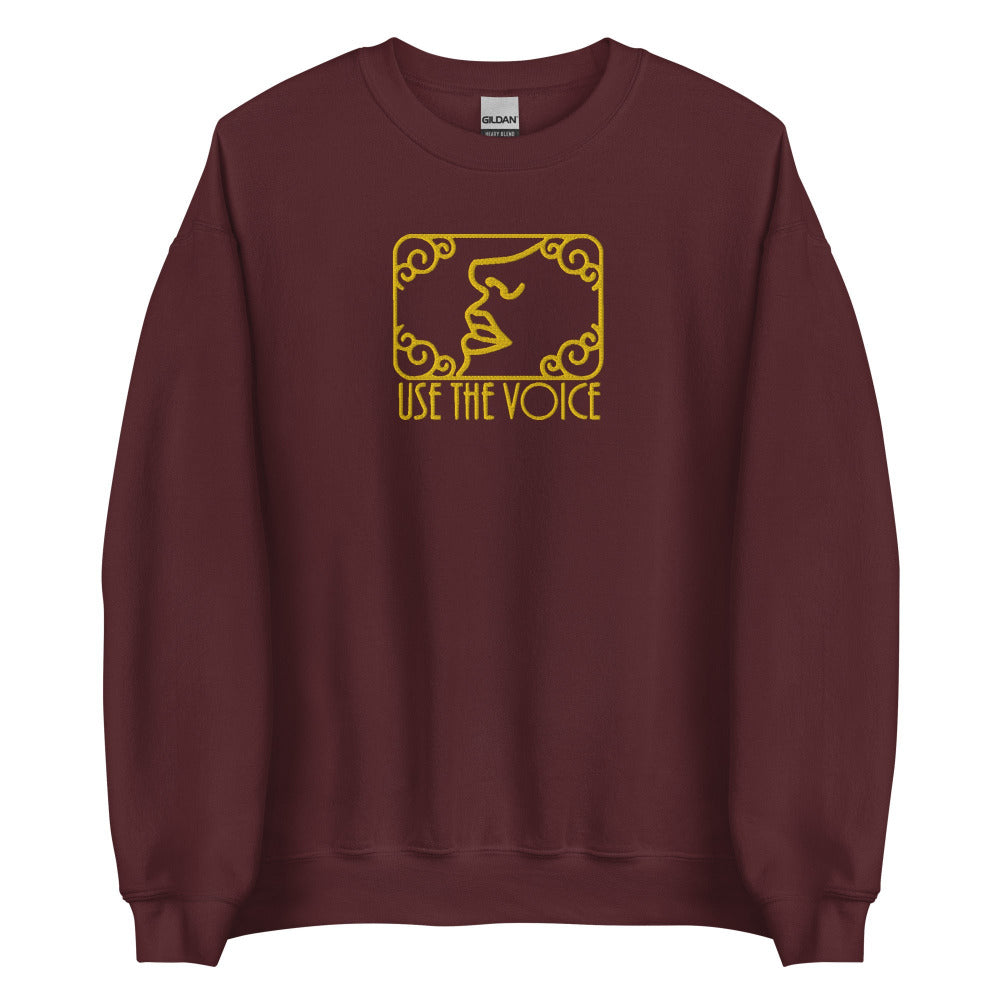Use The Voice Embroidered Sweatshirt - Maroon Color