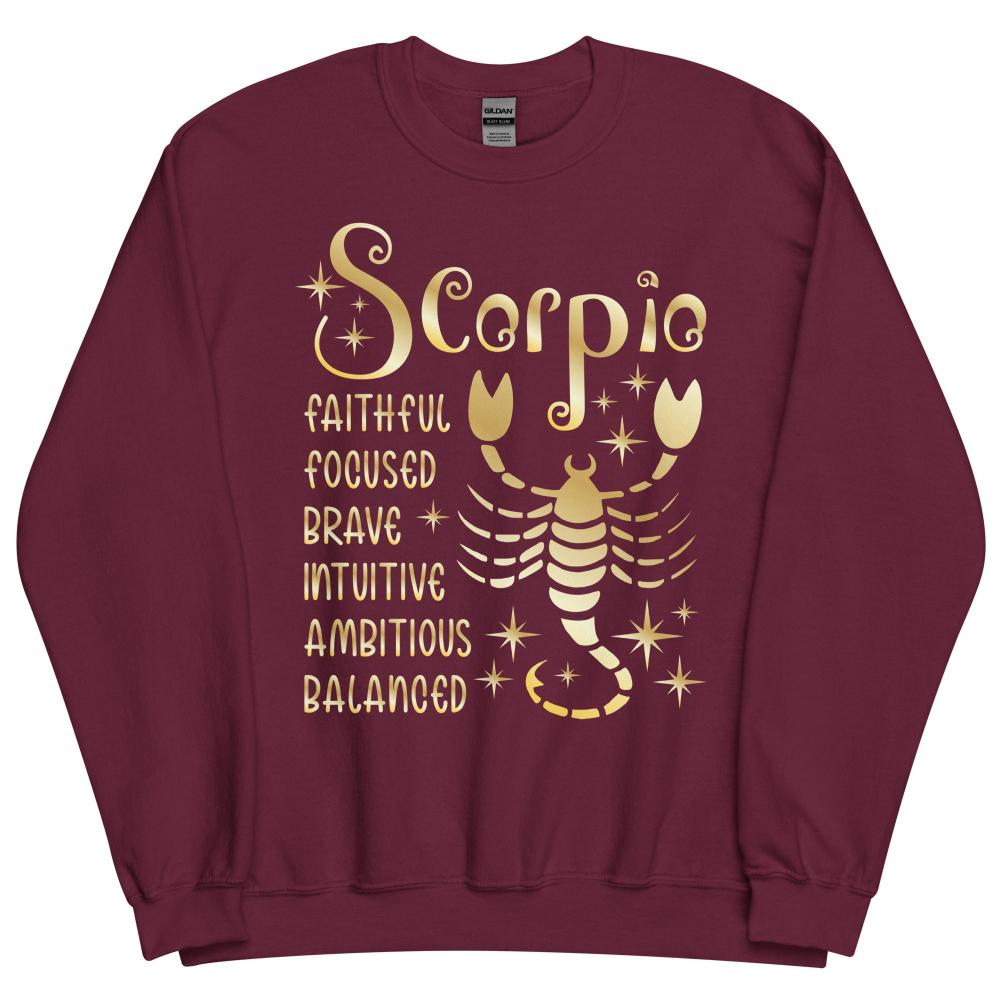 Sagittarius Zodiac Positive Traits Sweatshirt - Maroon Color - https://ascensionemporium.net